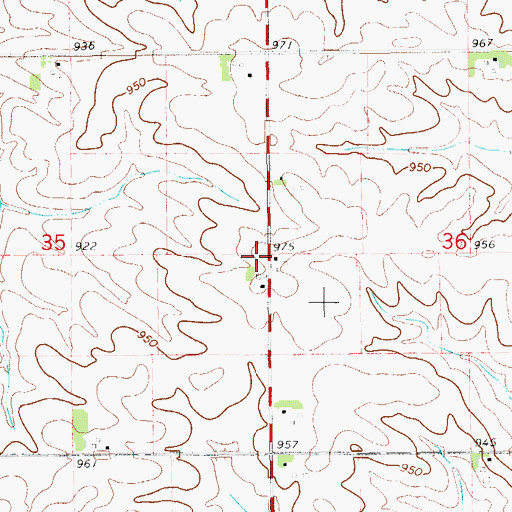Topographic Map of Benton Centre, IA