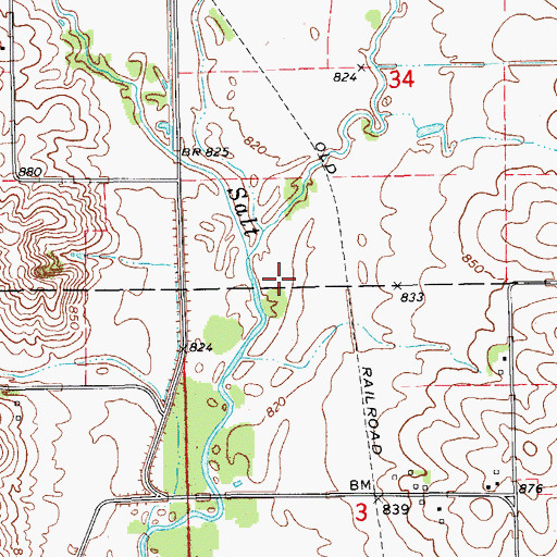 Topographic Map of Waltham, IA