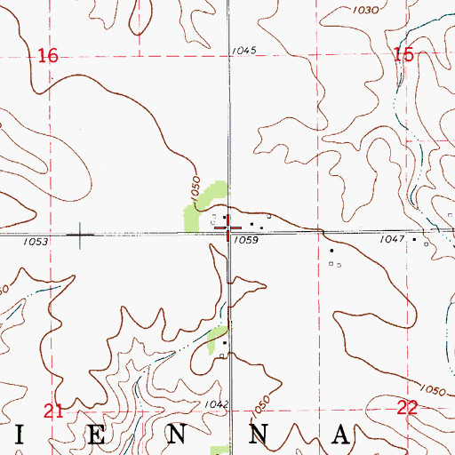 Topographic Map of Vienna, IA