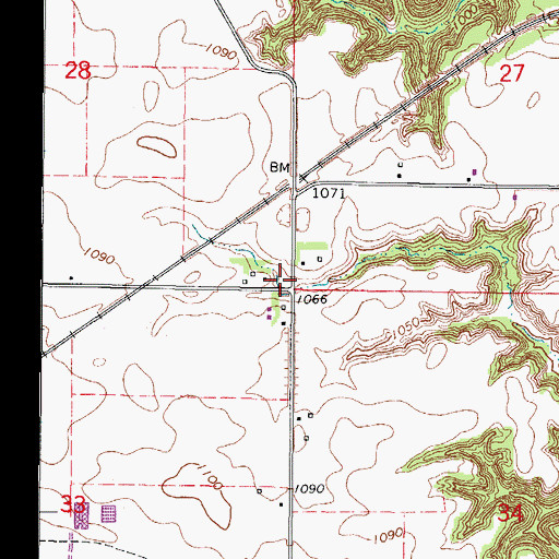 Topographic Map of Yough, IA
