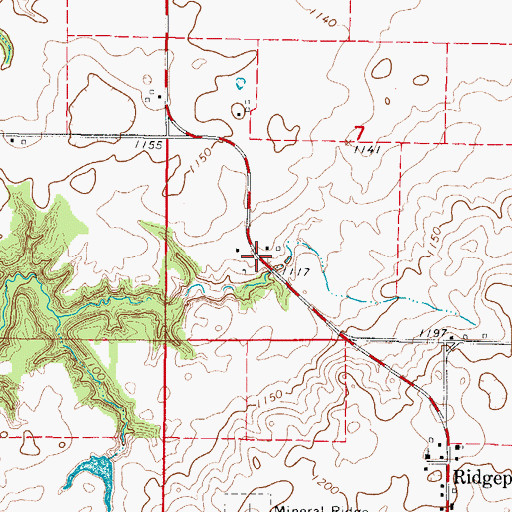 Topographic Map of Mineral Ridge, IA