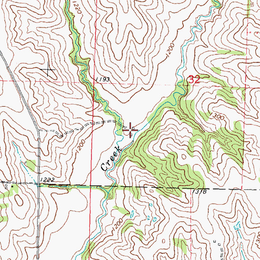 Topographic Map of Paradise, IA