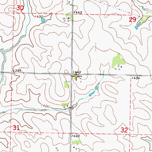 Topographic Map of Morgan, IA
