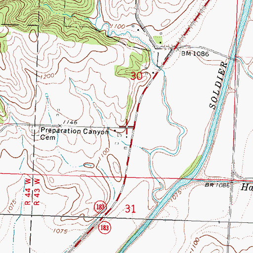 Topographic Map of Preparation, IA