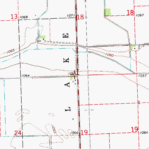 Topographic Map of Lossing, IA