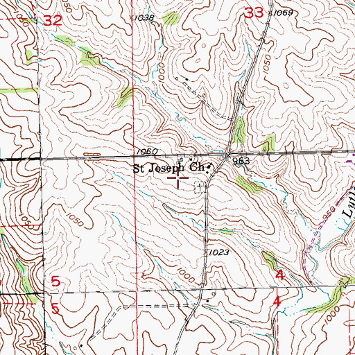 Topographic Map of Saint Joseph, IA
