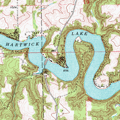 Topographic Map of Hartwick, IA