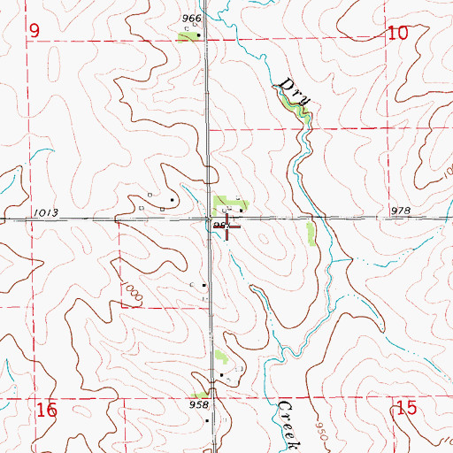 Topographic Map of Newtonville, IA