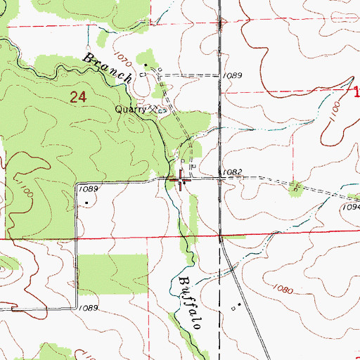 Topographic Map of Buffalo Grove, IA