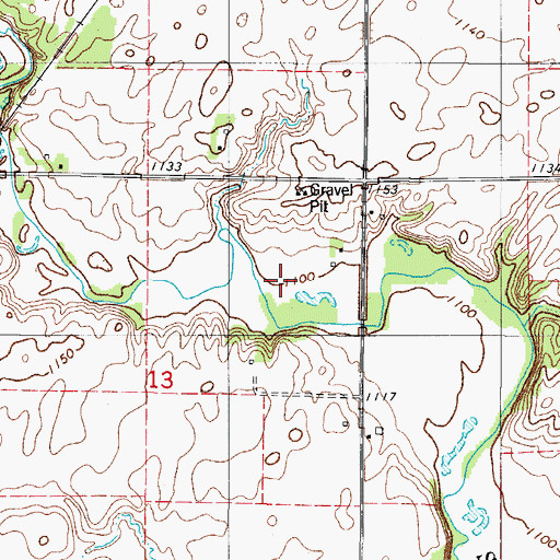 Topographic Map of Pilgrim Creek (historical), IA
