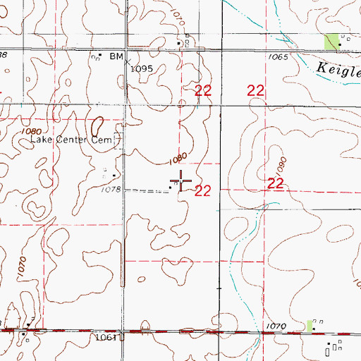 Topographic Map of Lake Center, IA