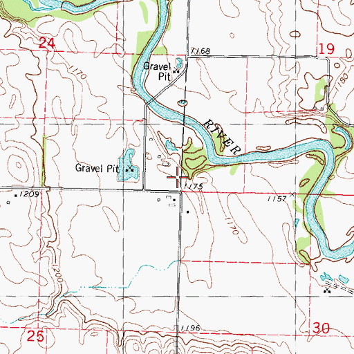 Topographic Map of Fletcher, IA