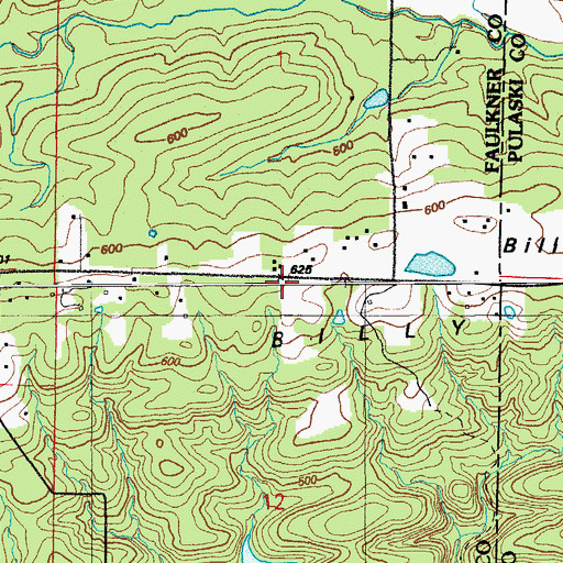 Topographic Map of Billy Goat Hill, AR