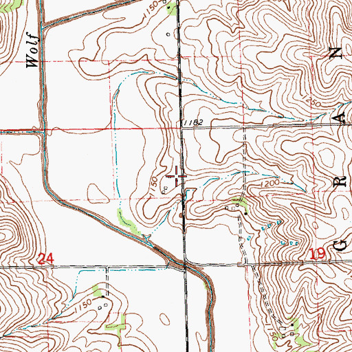 Topographic Map of Piero, IA