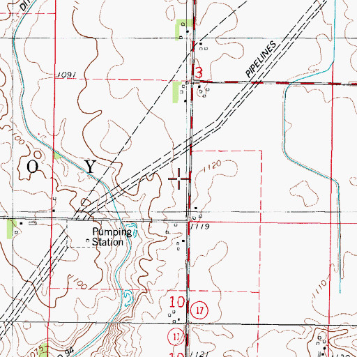 Topographic Map of Bac Grove, IA