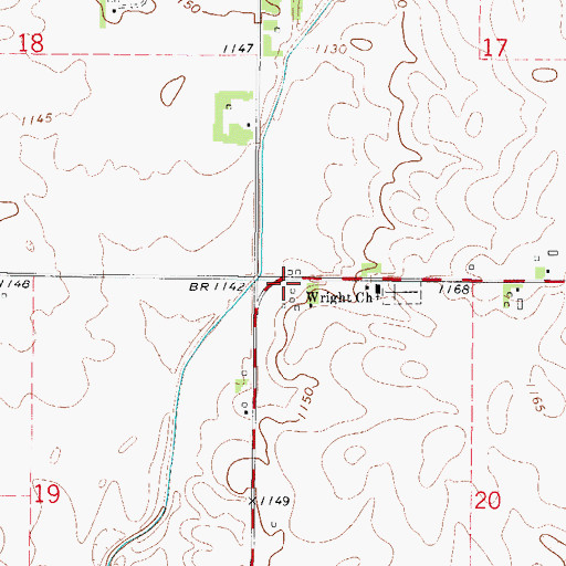 Topographic Map of Bruce, IA