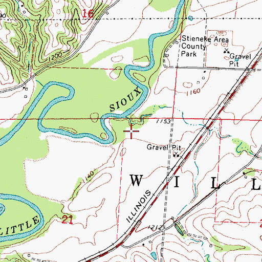 Topographic Map of Wendell (historical), IA