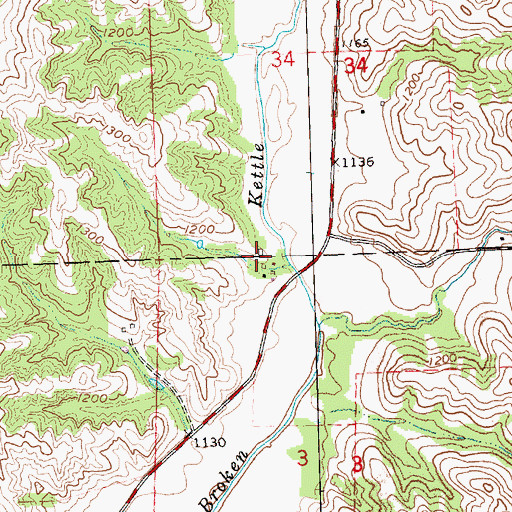 Topographic Map of Broken Kettle, IA