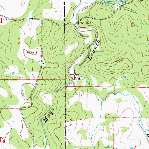 Topographic Map of Bird Creek, AR