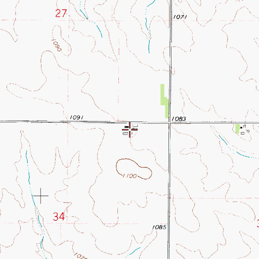 Topographic Map of Scott, IA