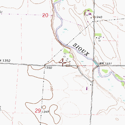 Topographic Map of Cromwell Centre, IA