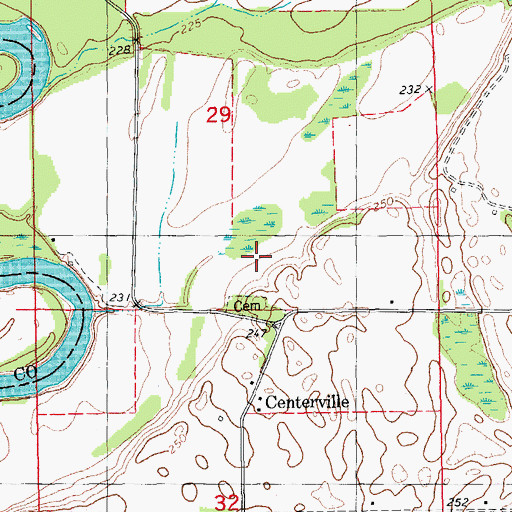 Topographic Map of Bird Point, AR