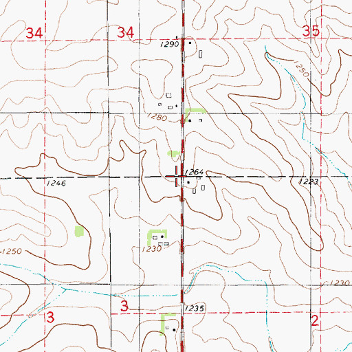 Topographic Map of Osbourne, IA