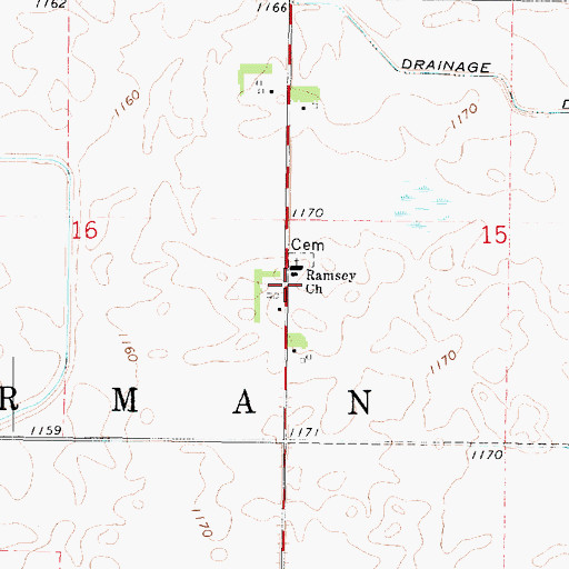 Topographic Map of Ramsey, IA