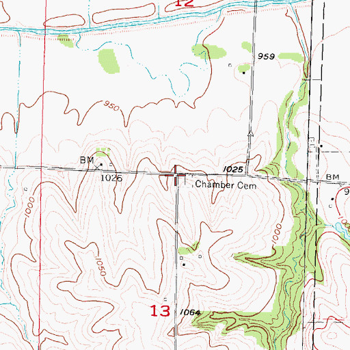 Topographic Map of Vaughan, IA