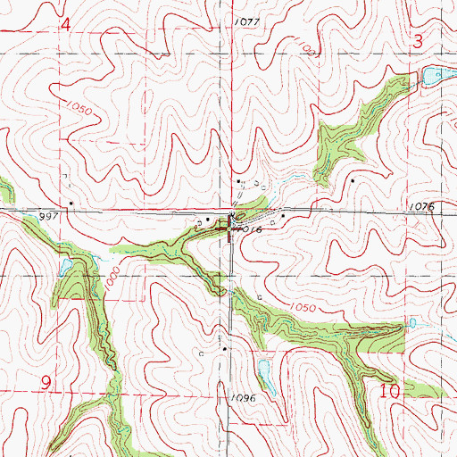 Topographic Map of Corey, IA