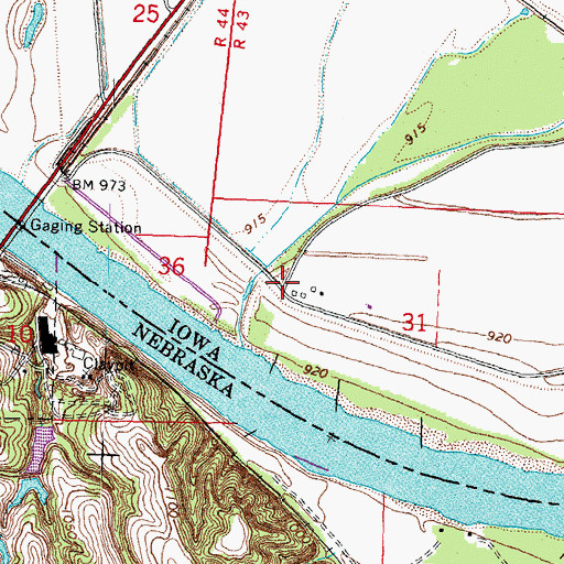 Topographic Map of Eastport, IA