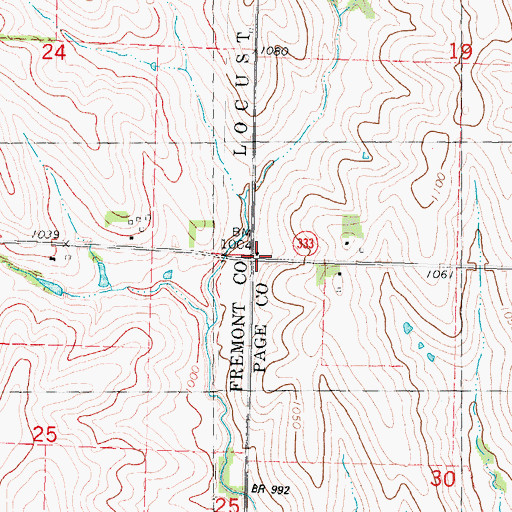 Topographic Map of Walkerville, IA