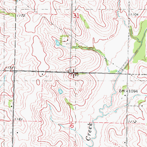 Topographic Map of Darwin, IA
