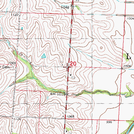 Topographic Map of Snow Hill, IA