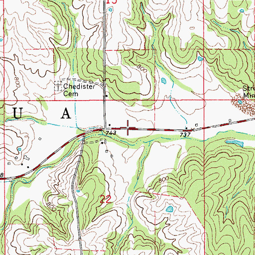 Topographic Map of Avery (historical), IA