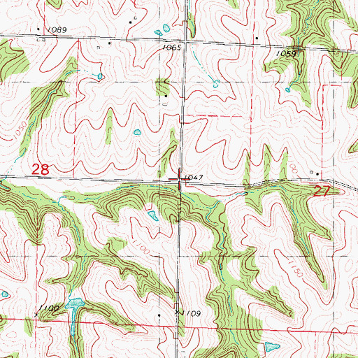 Topographic Map of Morsman (historical), IA