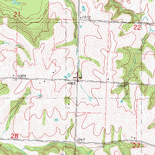 Topographic Map of Centre (historical), IA