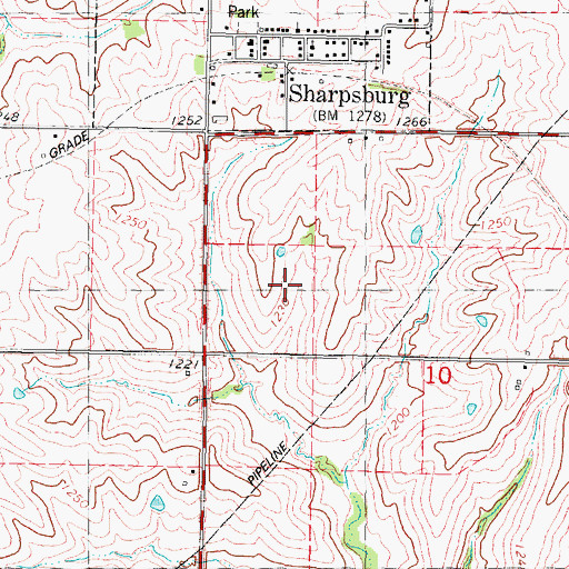 Topographic Map of Sharps (historical), IA
