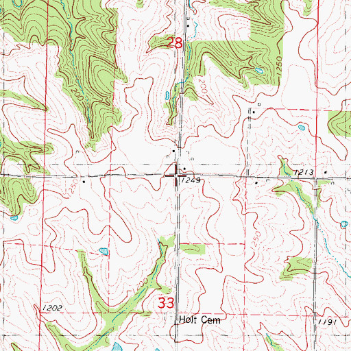 Topographic Map of Holt, IA