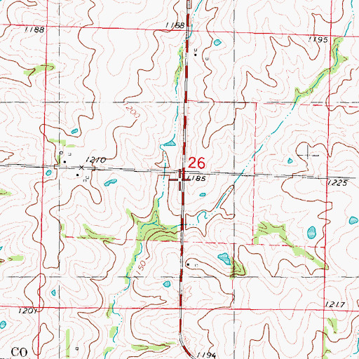 Topographic Map of Ovid (historical), IA