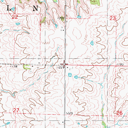 Topographic Map of Marena, IA