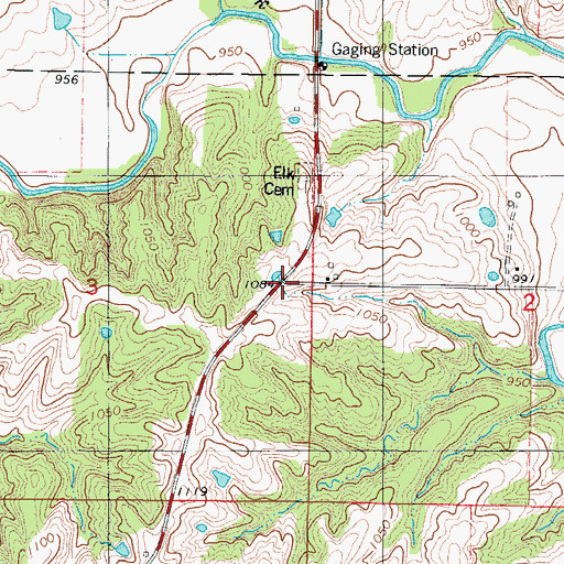 Topographic Map of Elk, IA