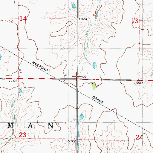 Topographic Map of Lucerne (historical), IA