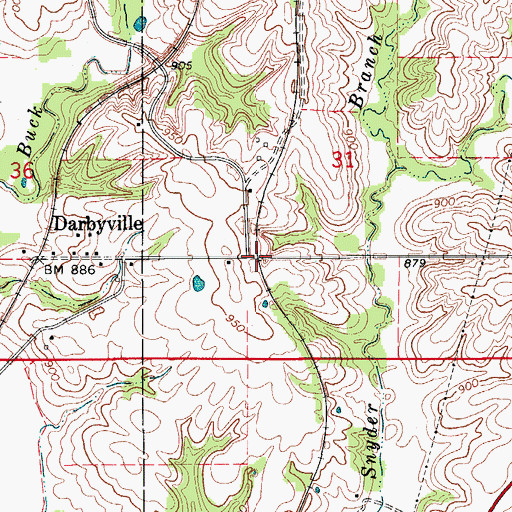 Topographic Map of Dennis (historical), IA