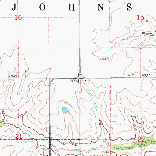 Topographic Map of Tranquillity, IA