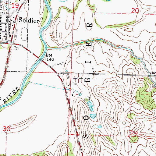 Topographic Map of Soldier Post Office (historical), IA