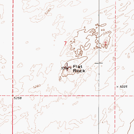 Topographic Map of Flat Rock, AZ