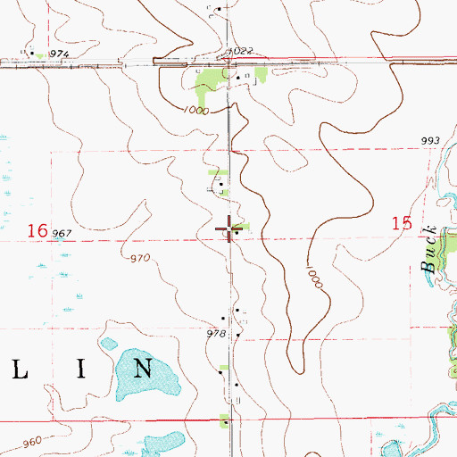 Topographic Map of Grove Hill Post Office (historical), IA