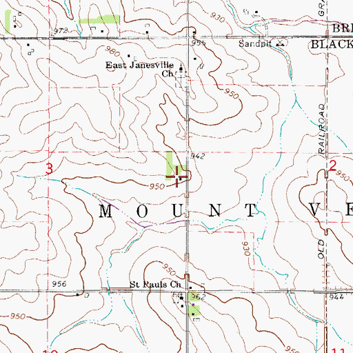 Topographic Map of Nautrille Post Office (historical), IA
