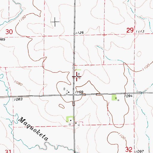 Topographic Map of Putnam Post Office (historical), IA